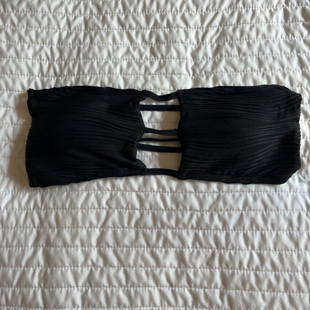 Black Strapless Bandeau Bikini Top